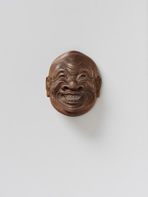 Lot 59 - A JAPANESE MASK NETSUKE OF HEISHITORI