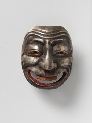 Lot 86 - A JAPANESE MASK NETSUKE OF EMI