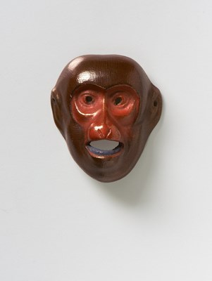 Lot 123 - A JAPANESE MASK NETSUKE OF SARU