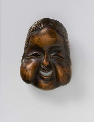 Lot 139 - A JAPANESE MASK NETSUKE OF OTO