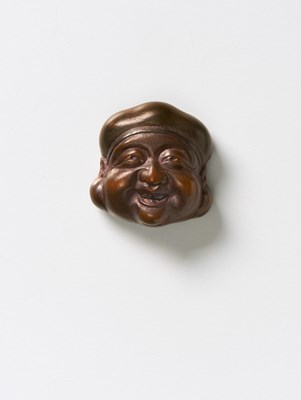 Lot 183 - A JAPANESE MASK NETSUKE OF DAIKOKU