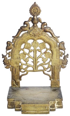 Lot 285 - A BRASS SHRINE