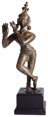 Lot 287 - A BRONZE FIGURE OF KRISHNA VENUGOPALA