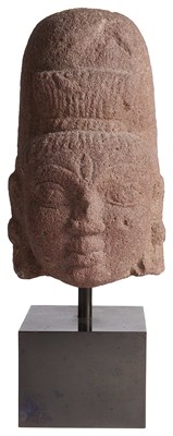 Lot 294 - A KUSHAN RED SANDSTONE SIVA LINGAM