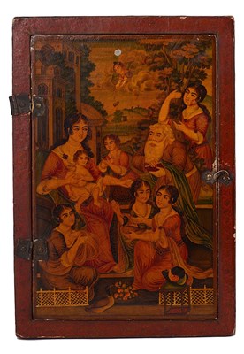 Lot 327 - â€¡ A QAJAR LACQUER MIRROR CASE