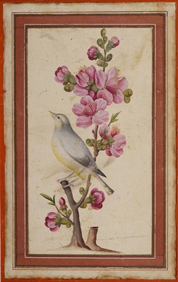 Lot 332 - â€¡ A PAIR OF WATERCOLOURS DEPICTING THE ROSE AND NIGHTINGALE (GUL-O-BULBUL)