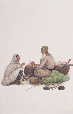Lot 355 - TWO COMPANY SCHOOL PAINTINGS OF INDIAN TRADES
