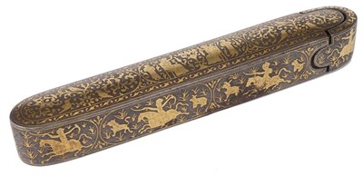 Lot 360 - â€¡ A QAJAR IRON PENBOX