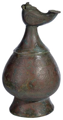 Lot 369 - A KHORASSAN BRONZE EWER