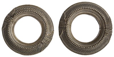 Lot 375 - A PAIR OF BRONZE ANKLETS