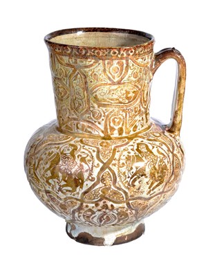 Lot 395 - A KASHAN LUSTRE JUG