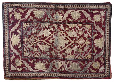 Lot 417 - â€¡AN EARLY QAJAR VELVET PANEL