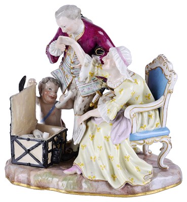 Lot 429 - A MEISSEN GROUP OF THE OLD WOMAN IN LOVE