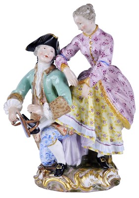 Lot 430 - A MEISSEN GROUP OF ICE SKATERS