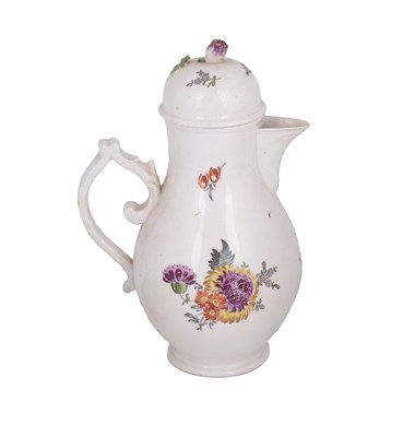 Lot 453 - A LIMBACH (THURINGIA PORCELAIN) PEAR SHAPED COFFEE POT AND COVER