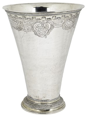Lot 508 - A LARGE SWEDISH SILVER BEAKER