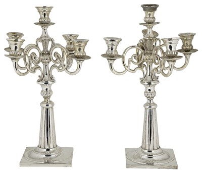 Lot 529 - A PAIR OF AUSTRIAN SILVER CANDELABRA