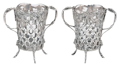 Lot 530 - A PAIR OF DUTCH SILVER VASES