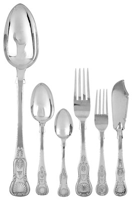 Lot 543 - A SET OF VICTORIAN SCOTTISH TABLE SILVER