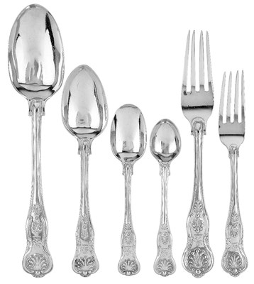 Lot 545 - A SET OF VICTORIAN TABLE SILVER
