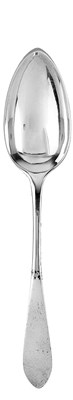 Lot 549 - A SET OF FIVE GEORGE III SCOTTISH SILVER TABLESPOONS