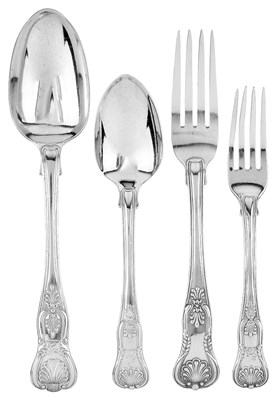 Lot 552 - A SET OF SIX WILLIAM IV SILVER TABLESPOONS