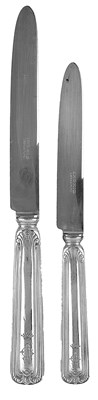 Lot 553 - A SET OF ITALIAN SILVER-HANDLED KNIVES