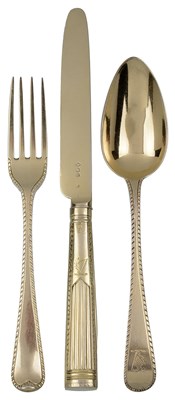 Lot 554 - A GEORGE III SILVER-GILT DESSERT SERVICE