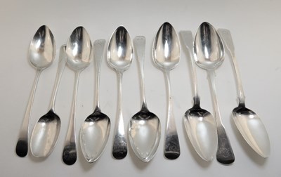 Lot 559 - TEN GEORGIAN SILVER TABLESPOONS