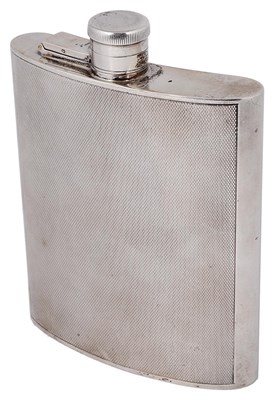 Lot 577 - A GEORGE VI SILVER HIP FLASK