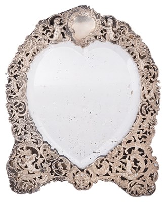 Lot 598 - A SILVER-MOUNTED EASEL MIRROR