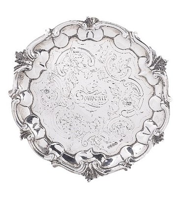 Lot 605 - A VICTORIAN SILVER WAITER