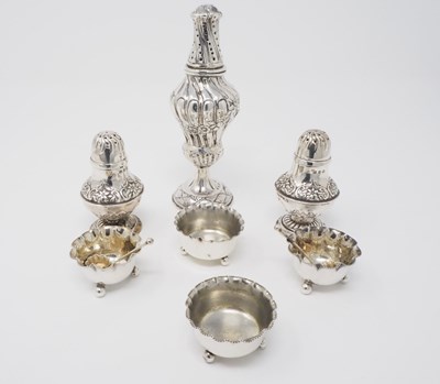 Lot 607 - ASSORTED CONDIMENT SILVER