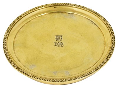 Lot 618 - A GEORGE III SILVER-GILT BOTTLE STAND