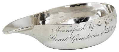 Lot 628 - A GEORGE II SILVER PAP BOAT