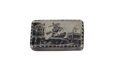 Lot 650 - A RUSSIAN SILVER AND NIELLO SNUFF BOX