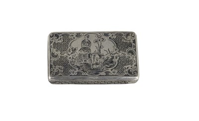 Lot 652 - AN AUSTRO-HUNGARIAN SILVER AND NIELLO SNUFF BOX