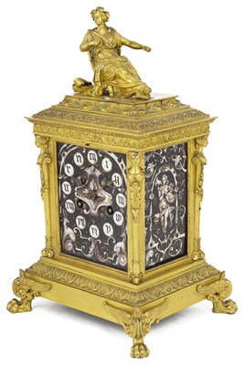 Lot 663 - A FRENCH ORMOLU AND PORCELAIN MANTEL CLOCK
