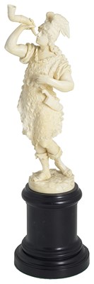 Lot 689 - ~AN IVORY FIGURE OF ARMINIUS