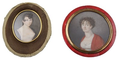 Lot 703 - ~THREE CONTINENTAL PORTRAIT MINIATURES
