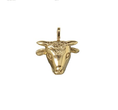 Lot 709 - EIGHTEEN CARAT GOLD 'TAURUS' PENDANT