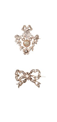 Lot 724 - TWO DIAMOND BROOCHES