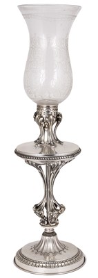 Lot 92 - AN ELECTROPLATE LAMPSTAND