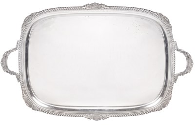 Lot 184 - A GEORGE V SILVER TRAY