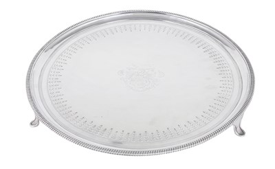 Lot 213 - A GEORGE III SILVER SALVER