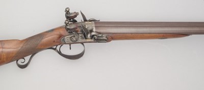 Lot 412 - A 25 BORE D.B. FLINTLOCK SPORTING GUN BY SAMUEL NOCK, GUNMAKER TO HIS MAJESTY, NO. 531, CIRCA 1805-15