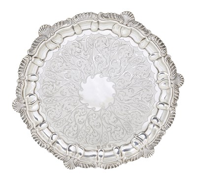 Lot 231 - AN EDWARDIAN PIERCED SILVER SALVER