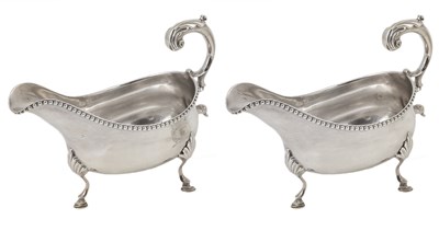 Lot 275 - A PAIR OF GEORGE III SILVER SAUCEBOATS