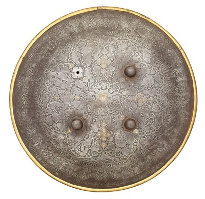 Lot 175 - AN INDO-PERSIAN SHIELD (DHAL), 19TH CENTURY