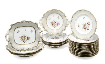 Lot 25 - A JOHN RIDGWAY & CO. PORCELAIN PART DESSERT SERVICE, CIRCA 1830-37
